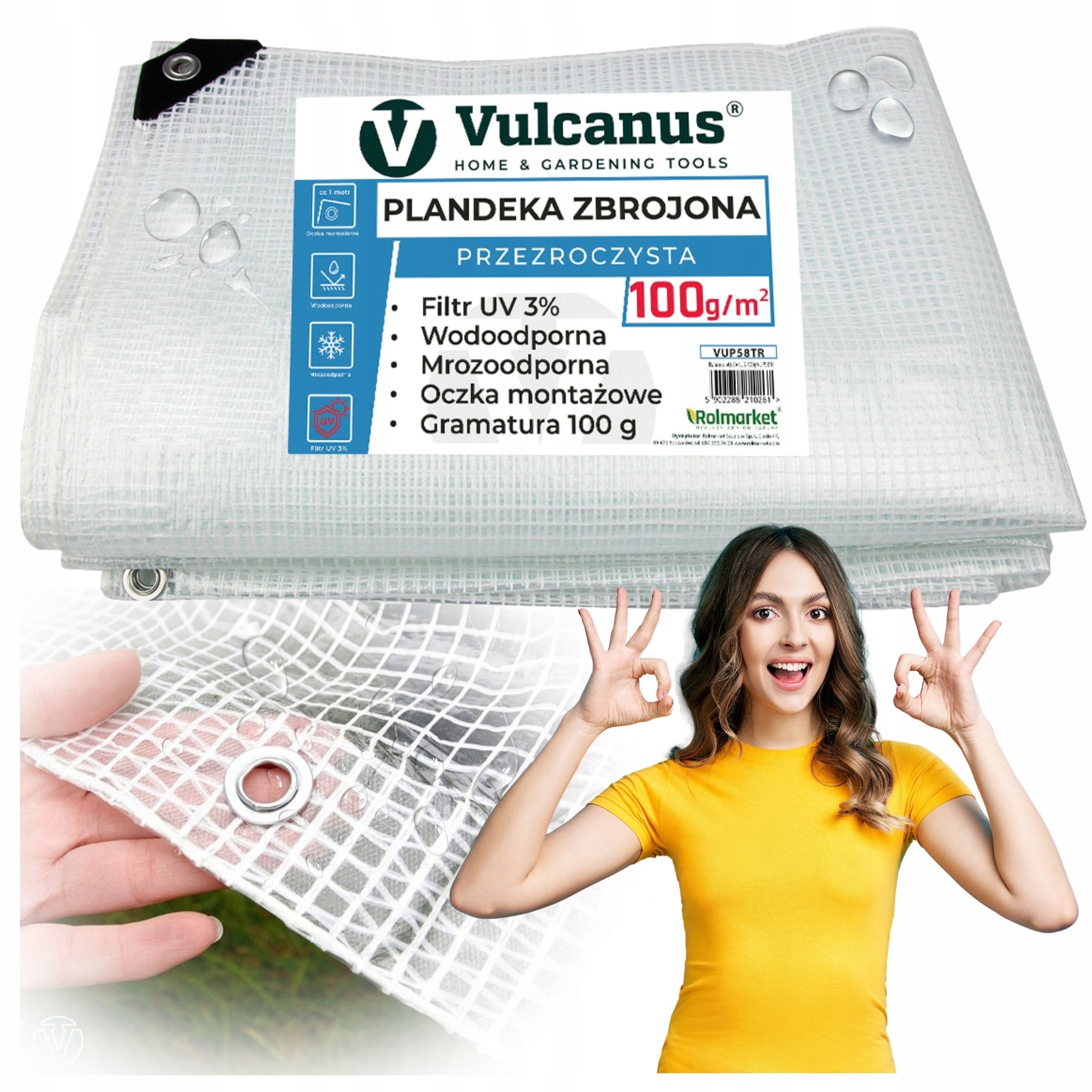Transparentná zosilnená plachta Vulcanus® 6x8 m - spoľahlivá ochrana za každých podmienok